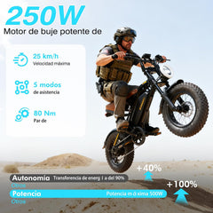 Bodywel M16 – Bicicleta Eléctrica Fat Tire 16” 48V 13Ah