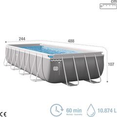 Piscina Tubular Rectangular Intex Prism Frame 4,88 x 2,44 x 1,07 m